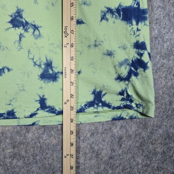 Natural Reflections Womens XL Tie Dye V-Neck Short-Sleeve T-Shirt Green Blue - Picture 4 of 7
